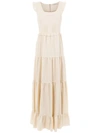 Martha Medeiros Long Panelled Dress In Neutrals