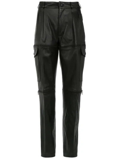 Reinaldo Lourenço Leather Skinny Trousers - Black