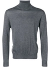 Canali Turtle-neck Fitted Sweater - Grey