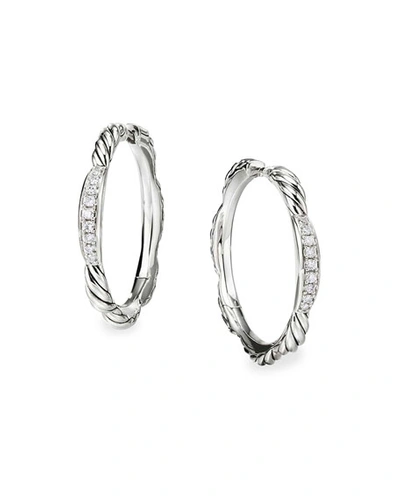 David Yurman Women's Tides Sterling Silver & Diamond Hoop Earrings
