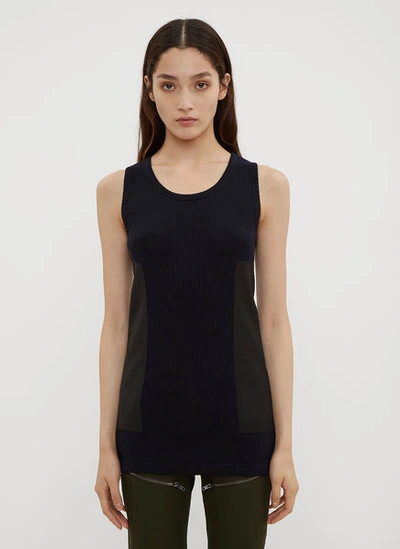 Atlein Patched Military Knit Tank Top In Navy