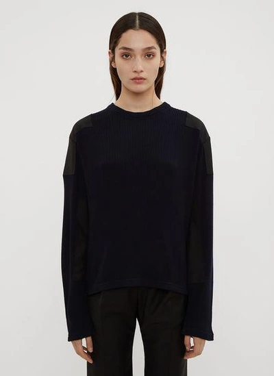 Atlein Military Ribbed Knit Sweater In Navy