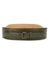 Egrey Panelled Leather Belt - Green