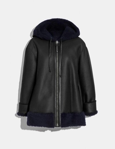 Coach Reversible Shearling Hoodie Women's In Navy ModeSens - Main Image