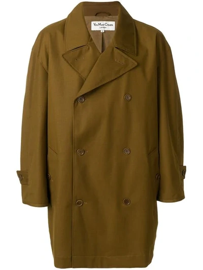 Ymc You Must Create Ymc Oversized Double Breasted Coat - Brown