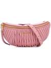 Miu Miu Matelassé Belt Bag In Pink