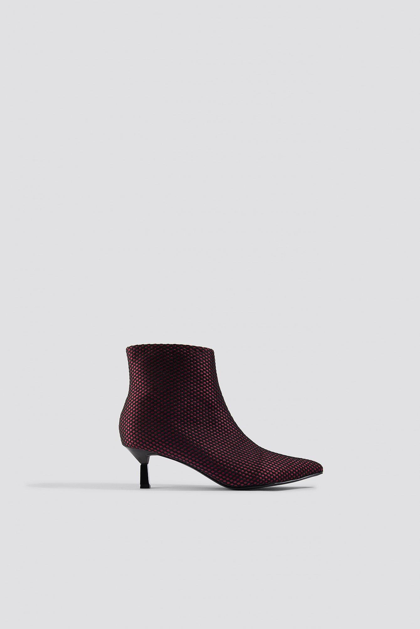 burgundy kitten heel boots