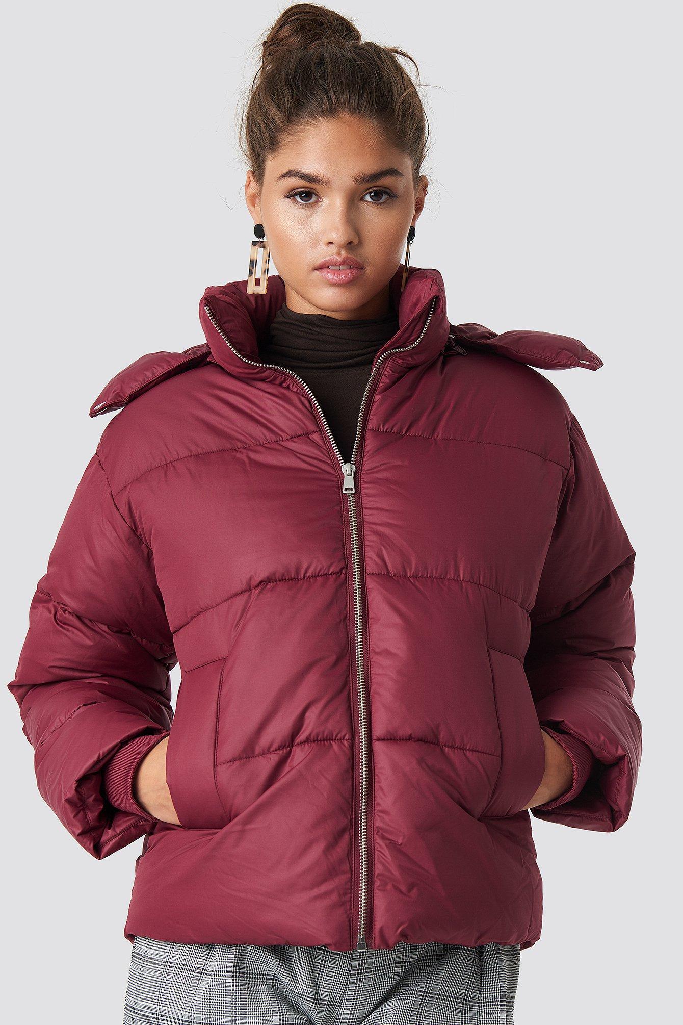 Na-Kd Puffer Jacket Red In Burgundy | ModeSens