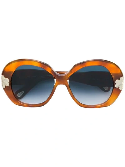 Chloé Oversized Shaped Sunglasses In Brown