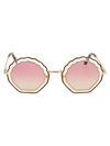 Chloé Tally Scalloped Seashell 56mm Sunglasses In Multi-colored