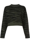 Proenza Schouler Tiger Jacquard Sweater In Green