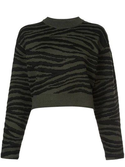 Proenza Schouler Tiger Jacquard Sweater In Green