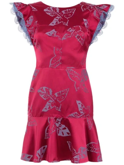 Martha Medeiros Jacquard Short Dress In Pink