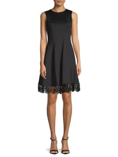 Donna Ricco Scuba Crepe Fit & Flare Dress In Black | ModeSens