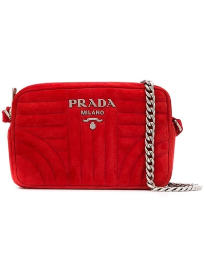 Prada 'diagramme' Umhängetasche In Red