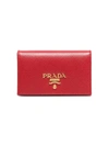 Prada Red Small Logo Leather Wallet