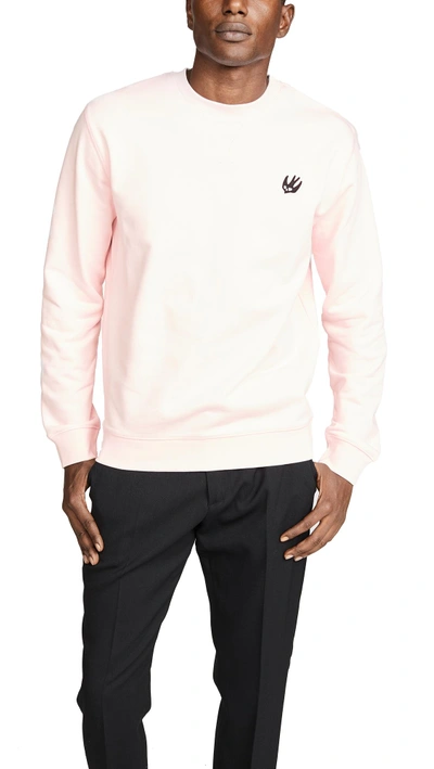 Mcq By Alexander Mcqueen Coverlock Crewneck Sweatshirt In Post It Pink