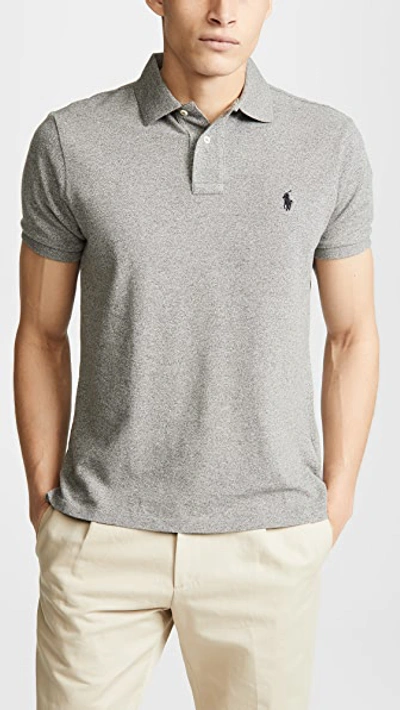 Polo Ralph Lauren In Piqu Slim-fit Gray Canterbury M Lange In Andover Heather
