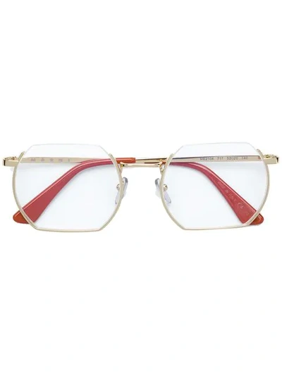 Marni Eyewear Square Shaped Glasses In Metallic