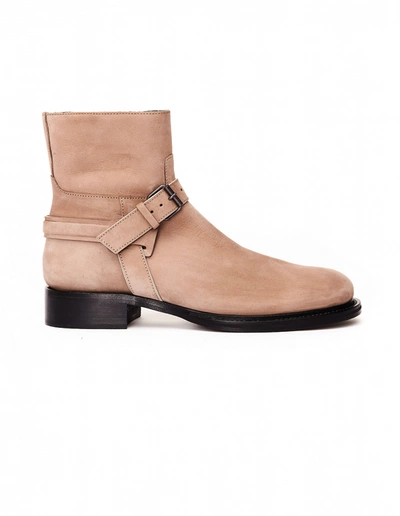 Ann Demeulemeester Suede Ankle Boots In Beige