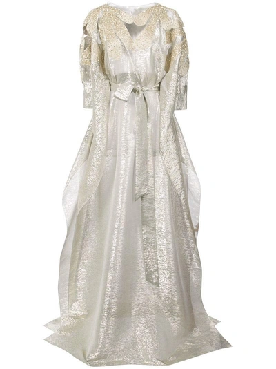 Oscar De La Renta Crystal-embellished Metallic Gown