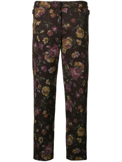 Roseanna Charles Floral Trousers In Brown