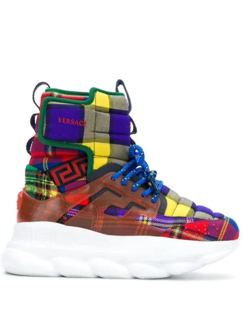 versace chain reaction sneaker boots