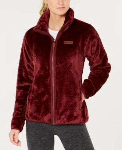Columbia Fire Side Ii High-pile-fleece Jacket In Rich Wine