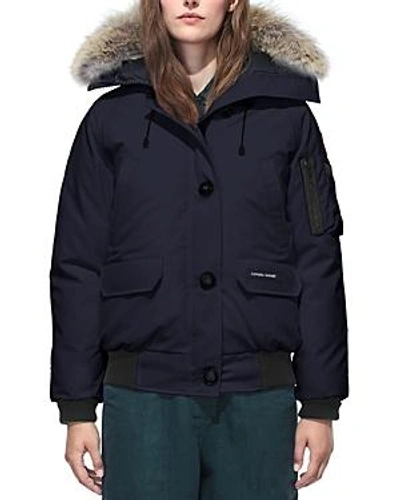 Canada Goose Chilliwack Fur Trim Bomber Jacket In Admiral Blue