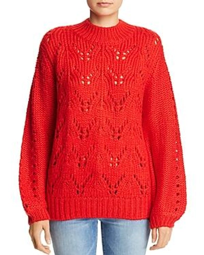 John And Jenn Open-knit Sweater In Red