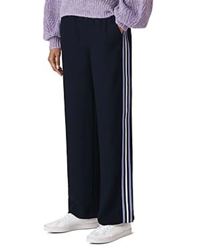 Whistles Helena Side-stripe Pants In Navy