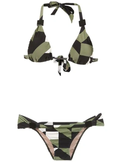 Adriana Degreas Triangle Top Bikini Set - Green