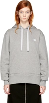 Acne Studios Ferris Face Oversized Cotton Hoodie In Light Grey Melange