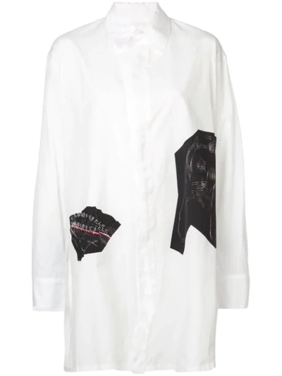 Yohji Yamamoto Oversized Appliqué Shirt - White