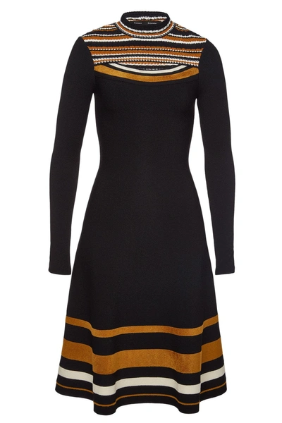 Proenza Schouler Midi Knit Dress In Black/bronze