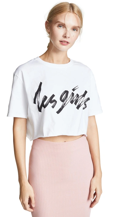 Les Girls Les Boys Les Girls Crop T-shirt In White