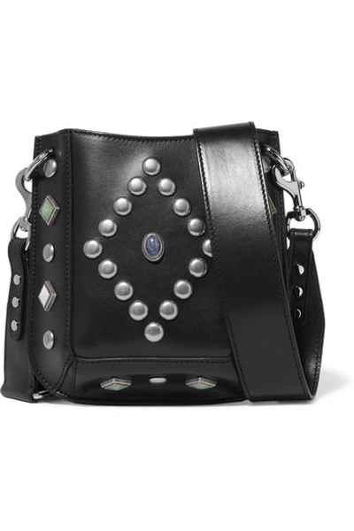Isabel Marant Nasko Studded Leather Shoulder Bag In Black