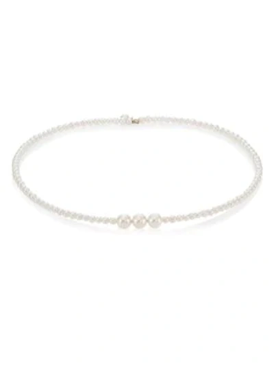 Mizuki 14k Gold & 3.5mm Akoya White Pearl Choker Necklace In Yellow Gold