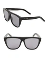 Saint Laurent 59mm New Wave Rectangular Sunglasses In Black