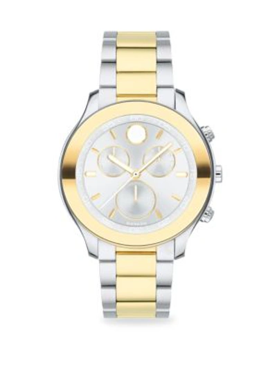 Movado Bold Sport Two-tone Yellow Gold Chronograph, 39mm In Silver/gold