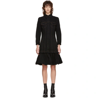 Marques' Almeida Marques Almeida Black Denim Jacket Dress