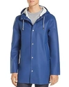 Stutterheim Stockholm Hooded Raincoat In Indigo