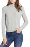 Splendid Eastsider 2x1 Rib Mock-neck Top In H Grey