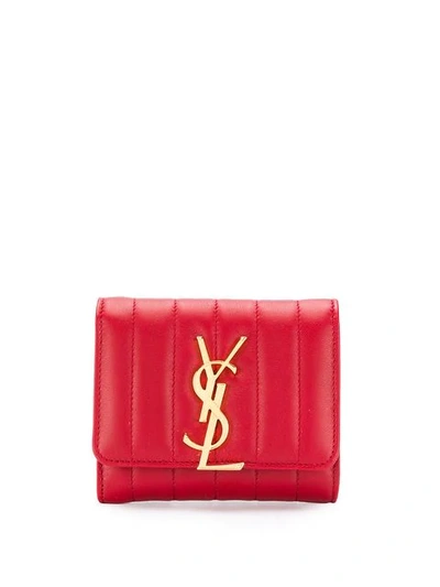 Saint Laurent Vicky Compact Tri In Red