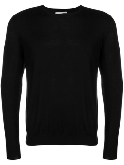 Laneus Long-sleeve Fitted Jumper In Black