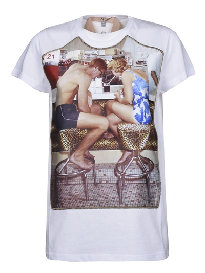 N°21 Graphic Print T-shirt In White