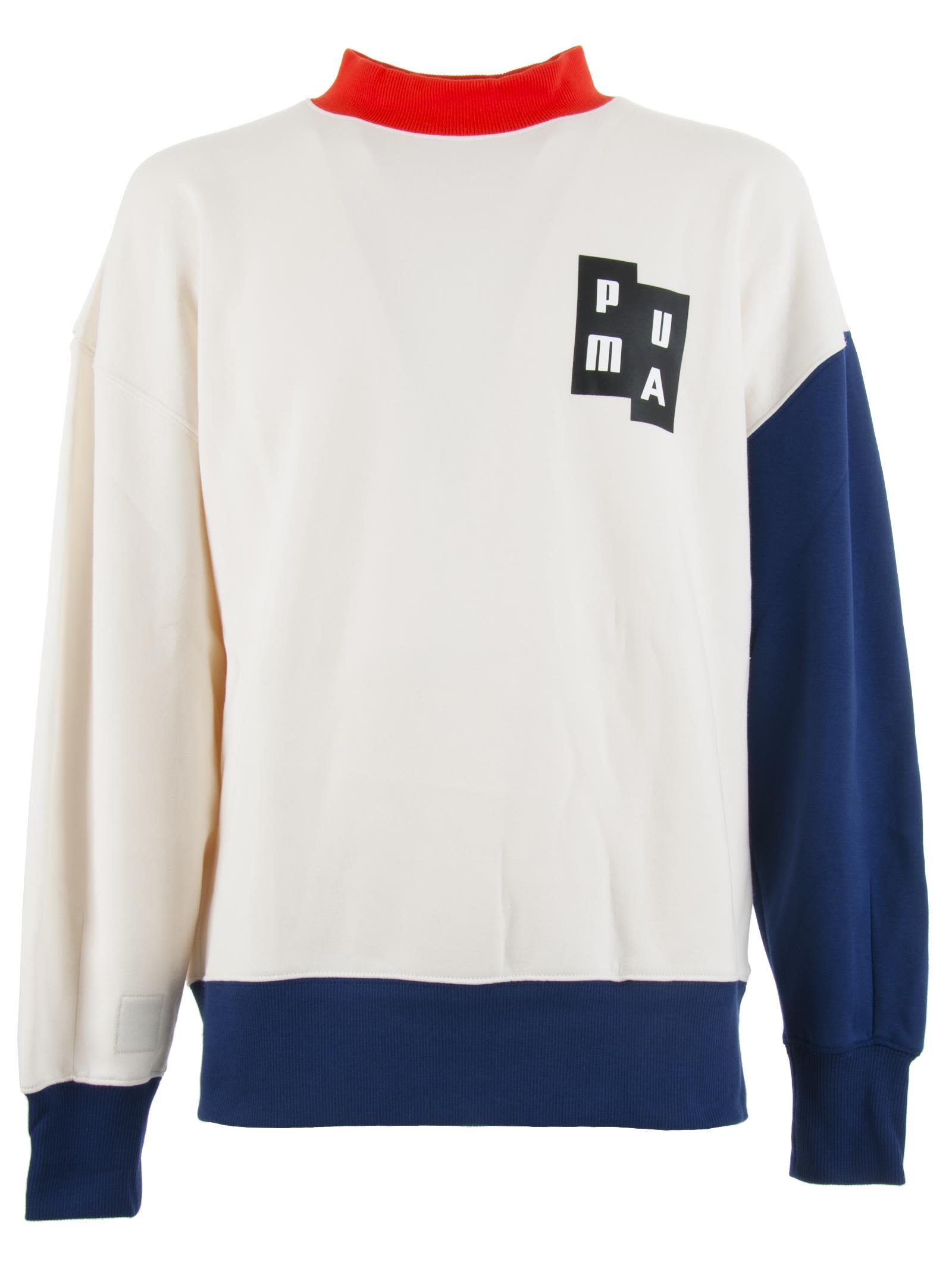 Puma X Ader Error Crew Neck Sweatshirt In White | ModeSens