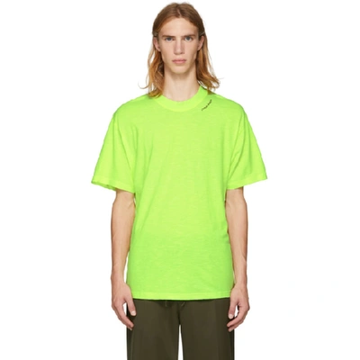 Cmmn Swdn High Neck T-shirt - Yellow In Acid Yellow