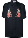 Sss World Corp Preacher Hawaiian Shirt In Nero Rosso Bianco