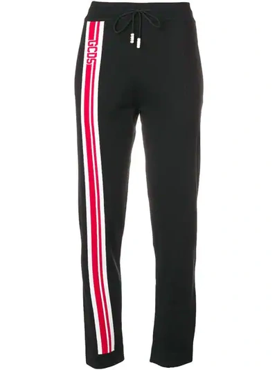 Gcds Logo Stripe Sports Trousers - Black